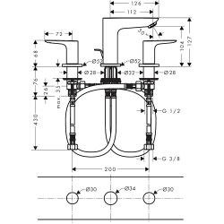 Змішувач для раковини на 3 отвори Hansgrohe Talis E Matt Black 71733670