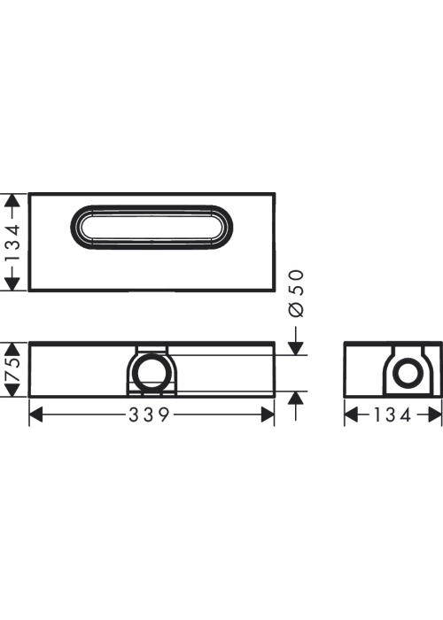 Скрытая часть для каналов Hansgrohe uBox universal ø50 01001180