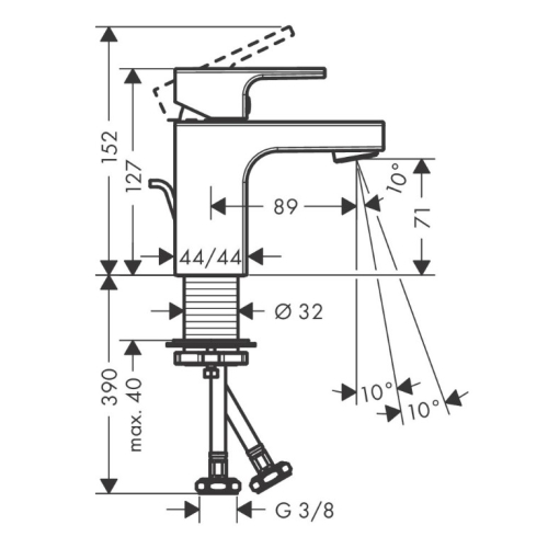 Змішувач для раковини Hansgrohe Vernis Shape CoolStart, хром 71593000