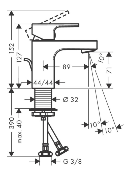 Смеситель для раковины Hansgrohe Vernis Shape CoolStart, хром 71593000