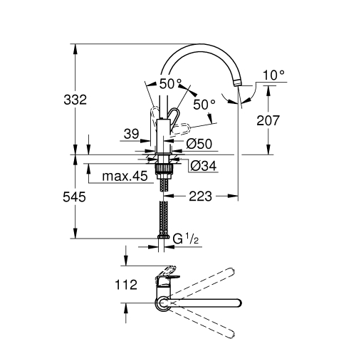 Змішувач для миття GROHE BauFlow 31230001