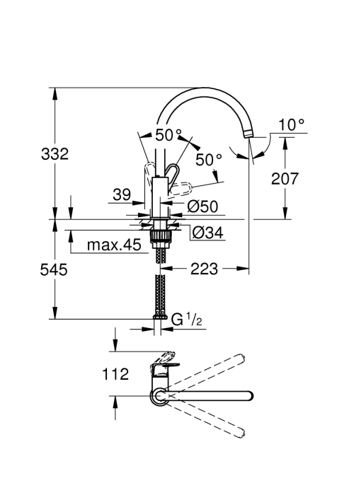 Смеситель для мойки GROHE BauFlow 31230001