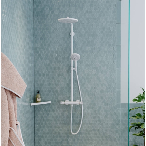 Душова система із термостатом Hansgrohe Croma Select S Showerpipe 280 1jet EcoSmart бронза матовий 26891140