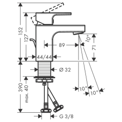 Змішувач для раковини Hansgrohe Vernis Shape 71560670 чорний.