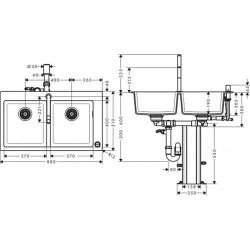 Кухонний комплект мийка із змішувачем Hansgrohe C51-F770-10, хром 43221000