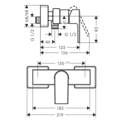 Смеситель для душа Hansgrohe Vernis Shape 71656000 хром