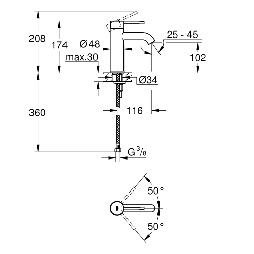 Змішувач для раковини Grohe Essence New 23590001