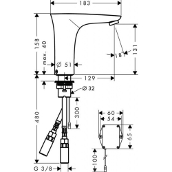 Электронный смеситель для раковины Hansgrohe PuraVida Chrome 15170000