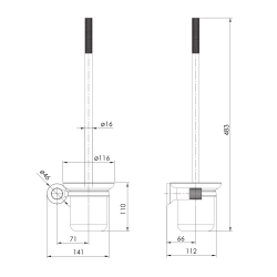 Щетка для унитаза Imprese BRENTA, хром ZMK071901260