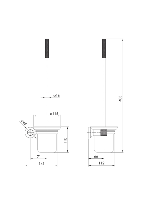 Щетка для унитаза Imprese BRENTA, хром ZMK071901260