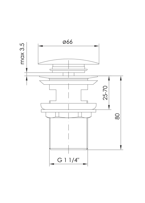 Клапан донный Imprese BRENTA Pop-up, никель ZMK081906500