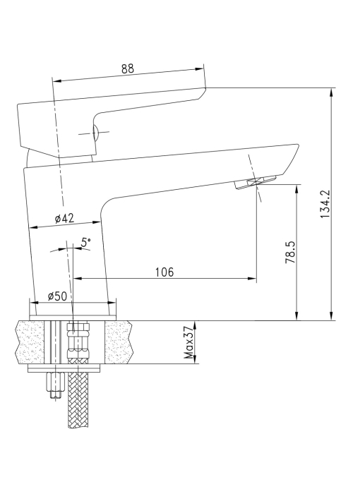 Смеситель для раковины IMPRESE BRECLAV, однорычажный, 05245