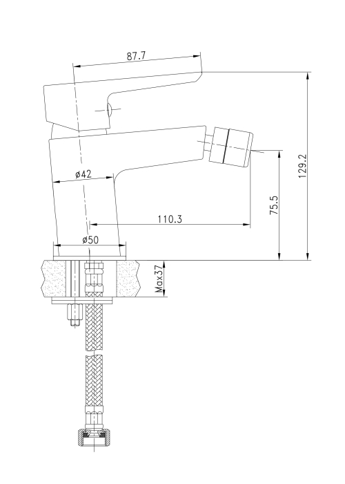 Змішувач для біде IMPRESE BRECLAV, одноважільний, 40245W