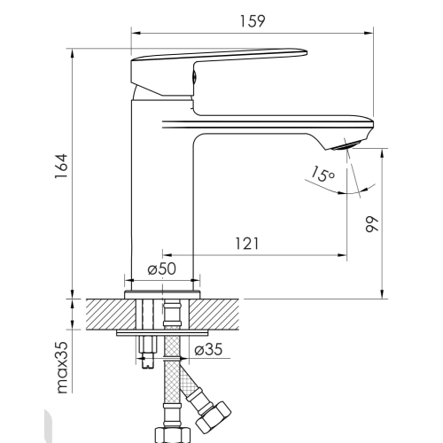 Комплект змішувачів для ванни та кухні (4 в 1) Imprese kit30093