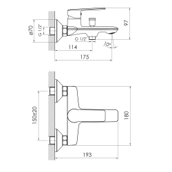 Комплект змішувачів для ванни та кухні (4 в 1) Imprese kit30093