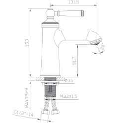 Смеситель для раковины IMPRESE HYDRANT,сатин, ZMK031806010