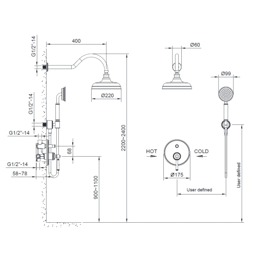 Комплект прихованого монтажу IMPRESE HYDRANT, ZMK031806110