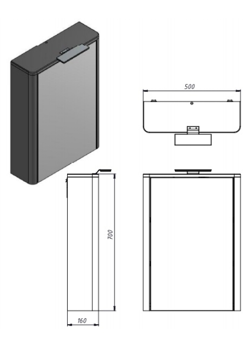 Дзеркальна шафа Ювента Livorno LvrMC-50 структурна сіра Livorno LvrMC-50 Structural Grey