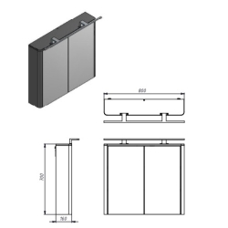 Дзеркальна шафа Ювента Livorno LvrMC-80 структурний камінь Livorno LvrMC-80 Structural Stone