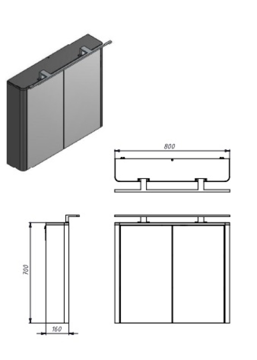 Дзеркальна шафа Ювента Livorno LvrMC-80 структурний камінь Livorno LvrMC-80 Structural Stone