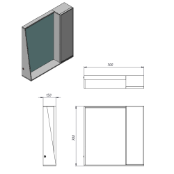 Дзеркальна шафа Ювента Manhattan MnhMC-70 біла Manhattan MnhMC-70 White