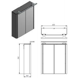 Дзеркальна шафа Ювента Livorno LvrMC-60 структурна сіра Livorno LvrMC-60 Structural Grey