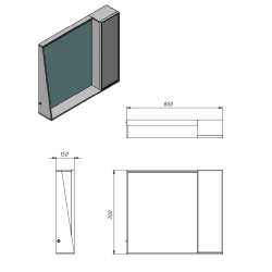 Дзеркальна шафа Ювента Manhattan MnhMC-80 біла Manhattan MnhMC-80 White