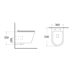  Подвесной унитаз ASIGNATURA Simple Bend Rimless с сиденьем 37832805