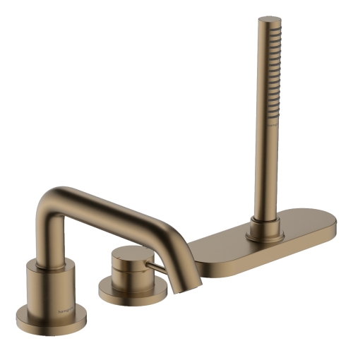 Змішувач Hansgrohe Tecturis S врізний на край ванни на 3 отвори з sBox, Brushed Bronze (73447140)