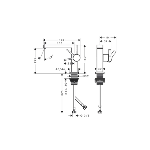 Змішувач для умивальника без донного клапана, Hansgrohe Tecturis E 110 Fine CoolStart , Brushed Bronze (73021140)