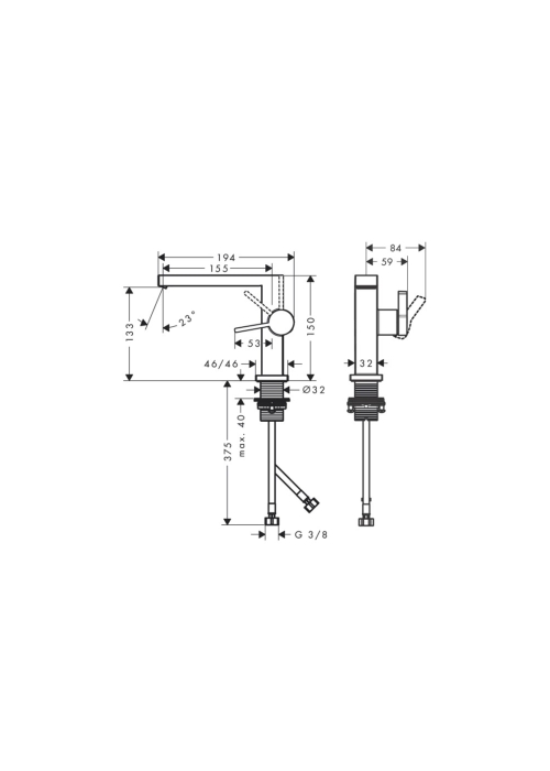 Смеситель для умывальника без донного клапана Hansgrohe Tecturis E 110 Fine CoolStart , Brushed Bronze (73021140)