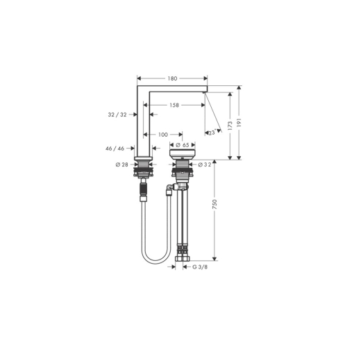 Змішувач Hansgrohe Tecturis E 150 CoolStart на 2 отвори для умивальника, Brushed Bronze (73053140)