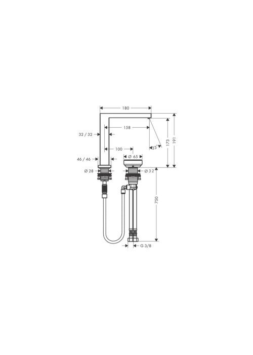 Смеситель Hansgrohe Tecturis E 150 CoolStart на 2 отверстия для умывальника, Brushed Bronze (73053140)