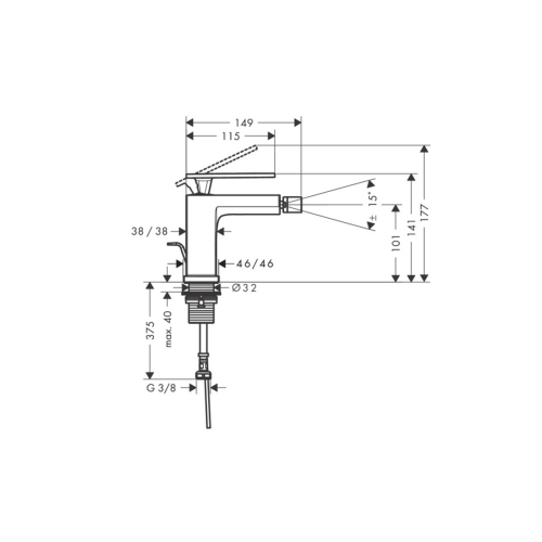 Змішувач Hansgrohe Tecturis E для біде, Brushed Bronze (73200140)