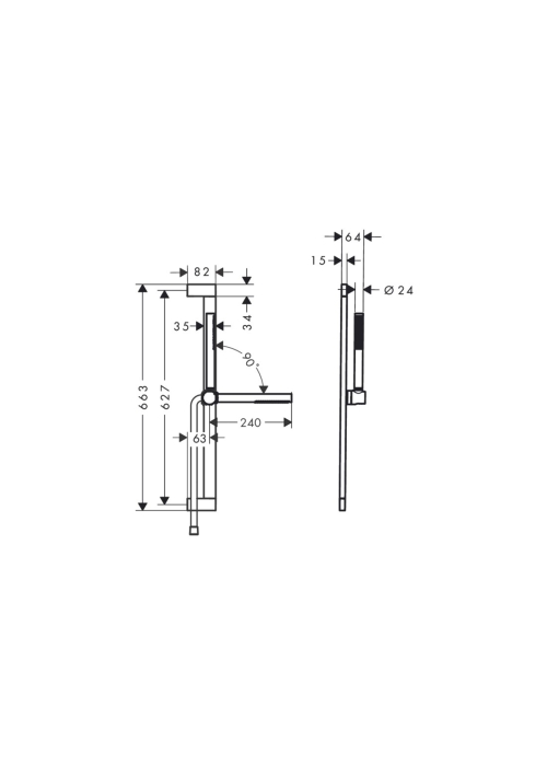 Душевой набор Hansgrohe Pulsify S 100 1jet EcoSmart 65 см, Matt White (24372700)