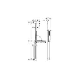 Душевой набор Hansgrohe Pulsify E 100 1jet EcoSmart 90 см, Chrome (24380000)