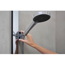 Душова система Hansgrohe Rainfinity Showerpipe 250 1jet EcoSmart з термостатом ShowerTablet 350, Chrome 28742000