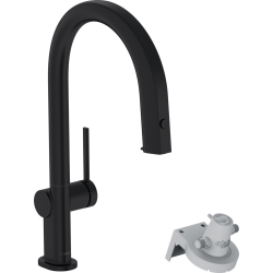 Смеситель кухонный Hansgrohe Aqittura M91 FilterSystem 210 1jet pull-out Sbox кухонный Matt Black 76826670