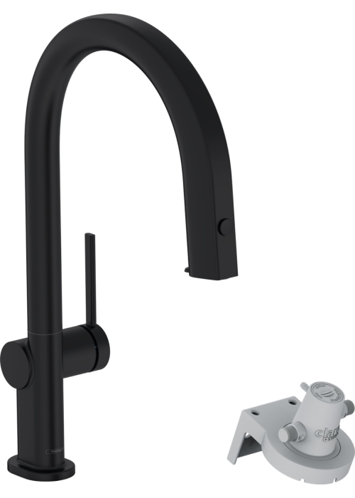 Смеситель кухонный Hansgrohe Aqittura M91 FilterSystem 210 1jet pull-out Sbox кухонный Matt Black 76826670