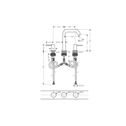 Змішувач Hansgrohe Tecturis S для умивальника на 3 отвори, Chrome (73330000)