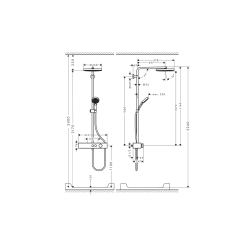 Душова система Hansgrohe Pulsify Showerpipe 260 1jet 400 EcoSmart, Brushed Bronze (24221140)