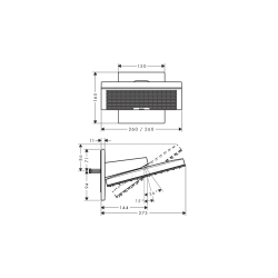 Верхній душ Hansgrohe Pulsify E 260 2jet EcoSmart з тримачем, Matt Black (24351670)