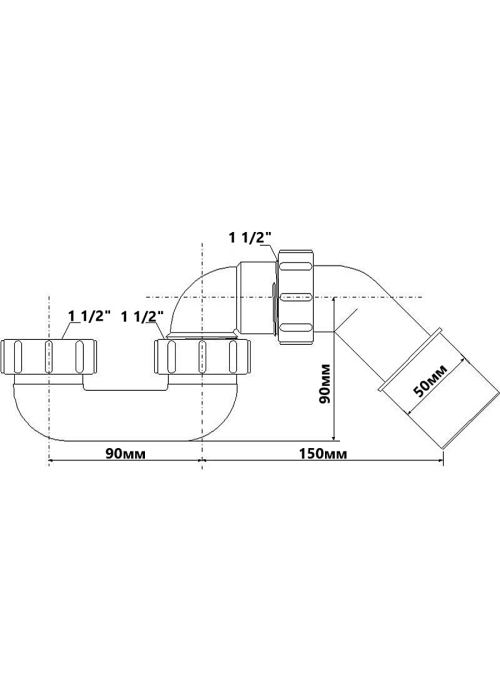 Сифон для піддона McALPINE без зливу 11/2х40/50 мм HC250F