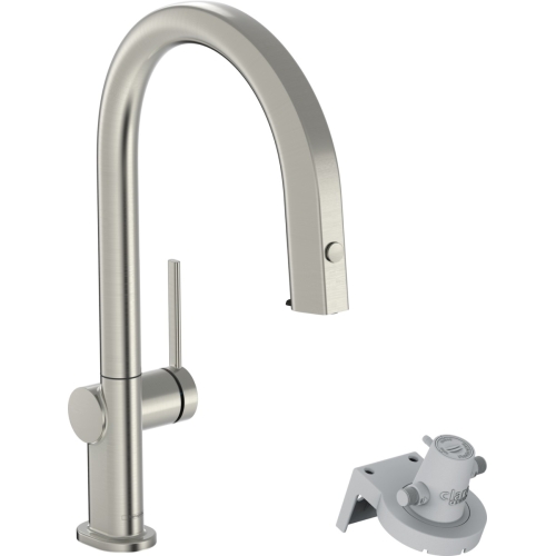 Змішувач кухонний Hansgrohe Aqittura M91 FilterSystem 210 1jet pull-out Sbox кухонний (76826800) Stainless Steel Finish