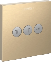 Перемикач Hansgrohe ShowerSelect на 3 клавіші Brushed Bronze 15764140