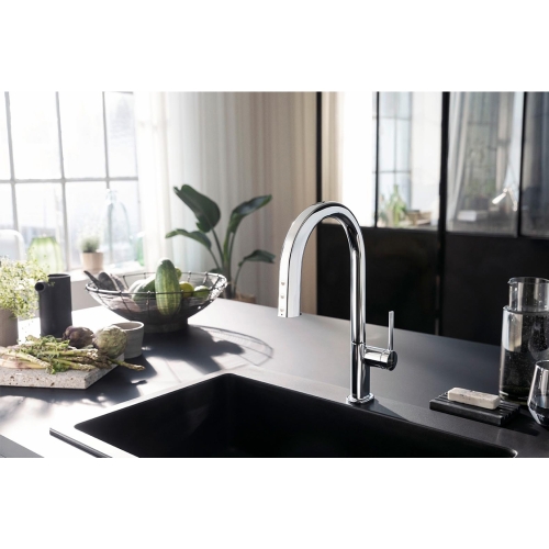 Змішувач кухонний Hansgrohe Aqittura M91 SodaSystem 210 1jet pull-out Sbox кухонний сет (76806000) Chrome