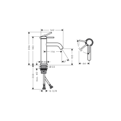 Смеситель Hansgrohe Tecturis S 110 CoolStart для умывальника без донного клапана, Matt Black (73312670)