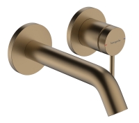 Смеситель Hansgrohe Tecturis S 165 для умывальника из стены, Brushed Bronze (73350140)