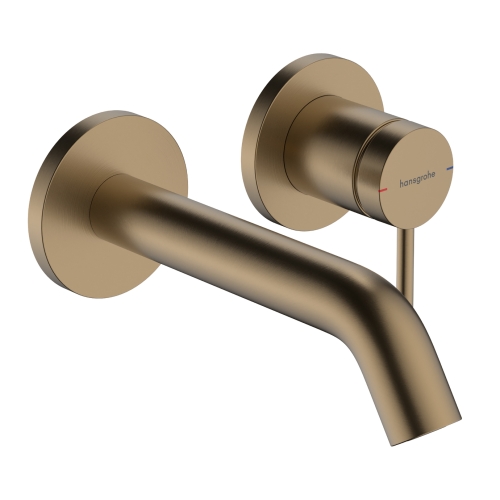 Змішувач Hansgrohe Tecturis S 165 для умивальника зі стіни, Brushed Bronze (73350140)