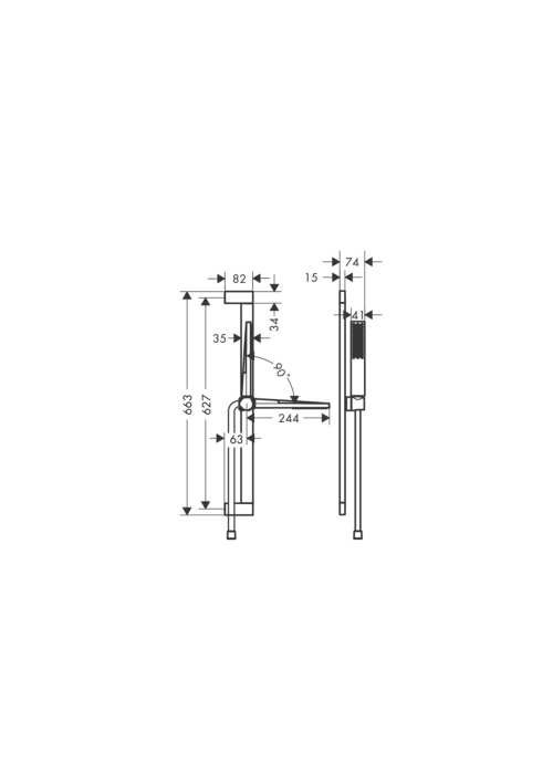 Душевой набор Hansgrohe Pulsify E 100 1jet EcoSmart+ 65 см, Chrome (24371000)